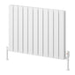 Reina Piatto Horizontal Aluminium Radiator - Double / 600 x 820mm - White - welovecouk