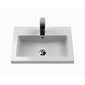Nuie Arno Compact 500mm Floor Standing 2-Door Vanity & Polymarble Basin - Gloss Grey - PAL072