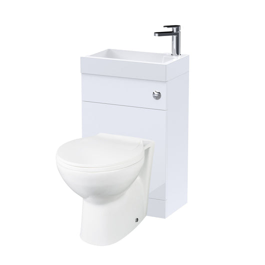  Nuie Athena 500mm Basin & WC Unit - Gloss White