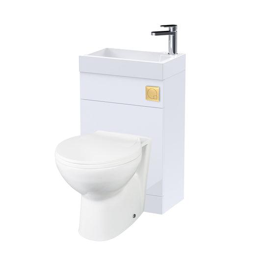 Nuie Athena 500mm Basin & WC Unit - Gloss White - welovecouk