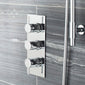 Nuie Quest Rectangular Concealed Shower Triple Valve - Chrome