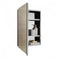 RAK Cube Mirrored Bathroom Cabinet 600mm H x 400mm W - Stainless Steel