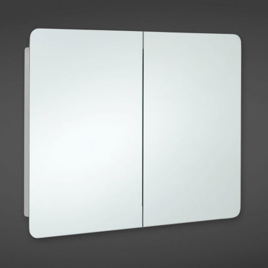  RAK Duo Mirrored Bathroom Cabinet 600mm H x 800mm W - Stainless Steel