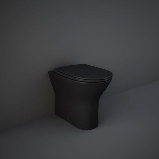  RAK Ceramics Feeling Rimless Back To Wall Pan & Soft Close Seat - Matt Black