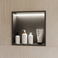 RAK Ingot Square Recessed Niche 305 x 305mm with LED - Matt Black