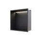 RAK Ingot Square Recessed Niche 305 x 305mm with LED - Matt Black