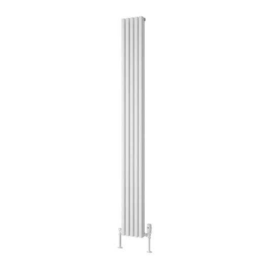  Reina Albano Vertical Aluminium Radiator - 1800 x 190mm - White - welovecouk