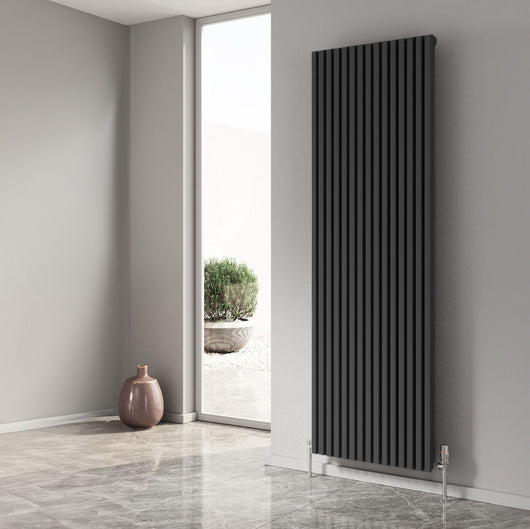  Reina Albano Vertical Aluminium Radiator - 1800 x 590mm - Anthracite - welovecouk