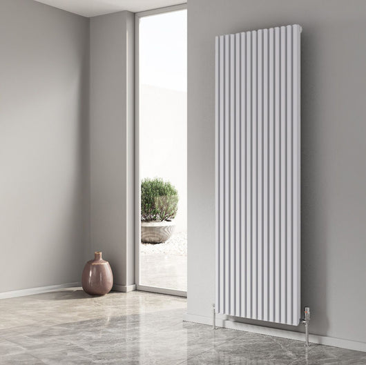 Reina Albano Vertical Aluminium Radiator - White - Various Sizes Available - welovecouk