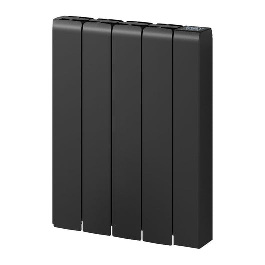  Reina Aron Horizontal Die Cast Ceramic (with WiFi) Electric Aluminium Radiator - 570 x 450mm - Black - welovecouk