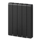 Reina Aron Horizontal Die Cast Ceramic (with WiFi) Electric Aluminium Radiator - 570 x 450mm - Black - welovecouk
