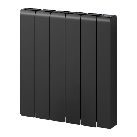  Reina Aron Horizontal Die Cast Ceramic (with WiFi) Electric Aluminium Radiator - 570 x 540mm - Black - welovecouk