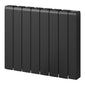 Reina Aron Horizontal Die Cast Ceramic (with WiFi) Electric Aluminium Radiator - 570 x 720mm - Black - welovecouk