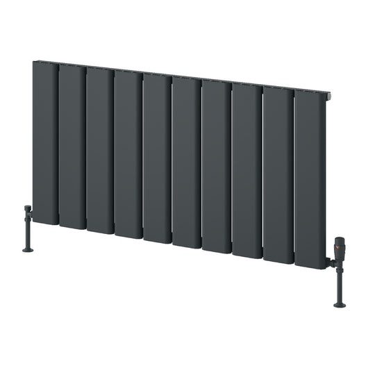  Reina Caldaro Horizontal Aluminium Radiator - 600 x 1245mm - Anthracite - welovecouk