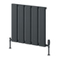 Reina Caldaro Horizontal Aluminium Radiator - 600 x 620mm - Anthracite - welovecouk