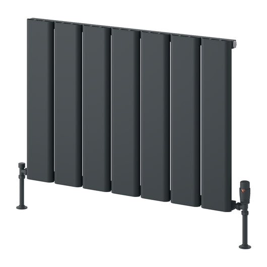  Reina Caldaro Horizontal Aluminium Radiator - 600 x 870mm - Anthracite - welovecouk