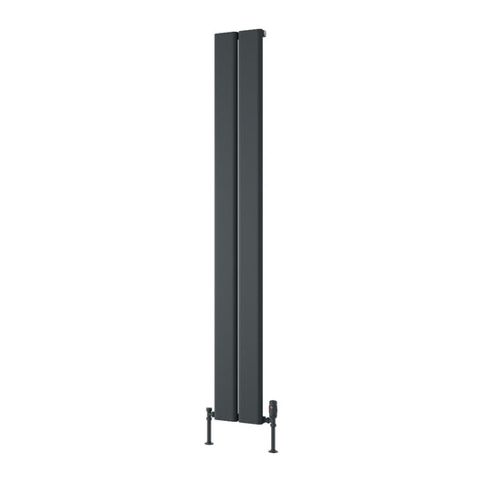  Reina Caldaro Vertical Aluminium Radiator - 1800 x 245mm - Anthracite - welovecouk