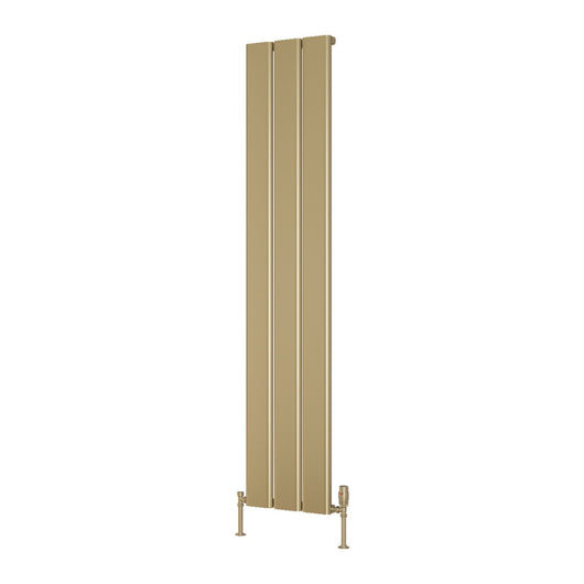  Reina Caldaro Vertical Aluminium Radiator - 1800 x 370mm - Brass Effect - welovecouk