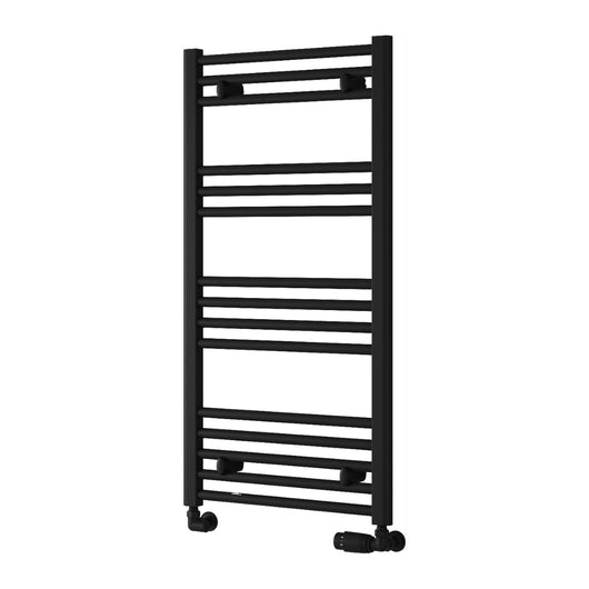  Reina Capo Vertical Flat Straight Heated Towel Rail - 1000 x 500mm - Black