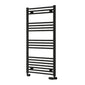 Reina Capo Vertical Flat Straight Heated Towel Rail - 1200 x 600mm - Black