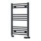 Reina Capo Vertical Flat Straight Heated Towel Rail - 800 x 500mm - Anthracite