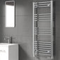 Reina Capo Vertical Flat Straight Heated Towel Rail - 800 x 600mm Chrome