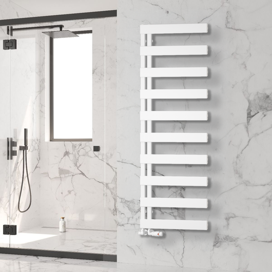  Reina Carpena Aluminium Towel Rail - 1510 x 500mm - White - welovecouk