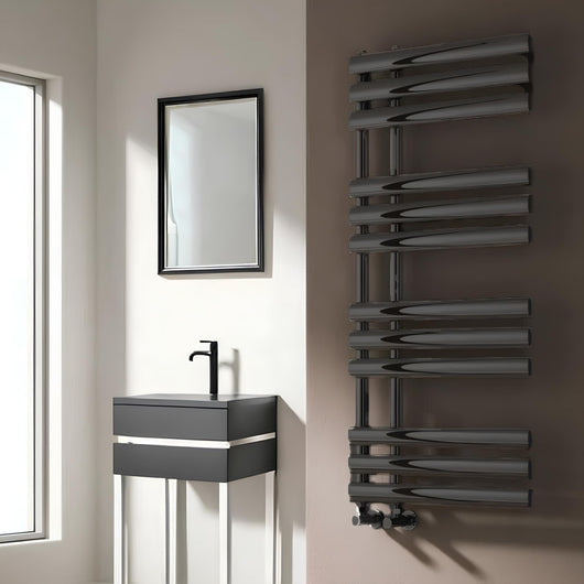  Reina Chisa Designer Heated Towel Rail - 1130 x 500mm - Anthracite
