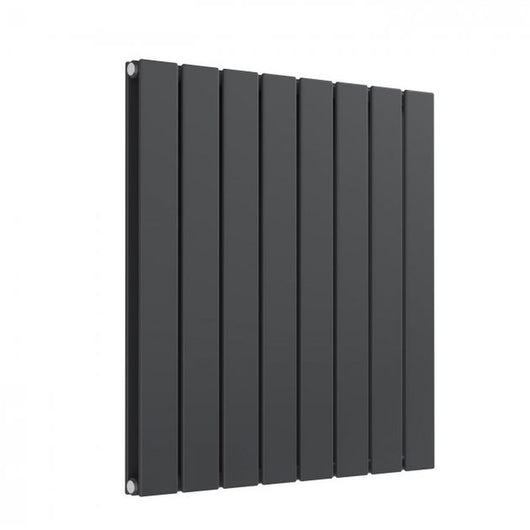  Reina Flat Horizontal Double Designer Radiator - 600 x 588mm - Anthracite