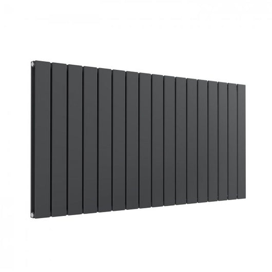  Reina Flat Horizontal Double Designer Radiator - 600 x 1254mm - Anthracite