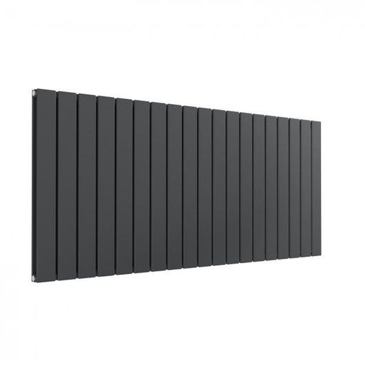 Reina Flat Horizontal Double Designer Radiator - 600 x 1402mm - Anthracite