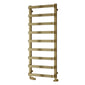 Reina Flora Designer Heated Towel Rail - 1200 x 500mm - Brushed Brass - welovecouk