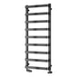 Reina Flora Designer Heated Towel Rail - 1200 x 500mm - Brushed Gun Metal - welovecouk