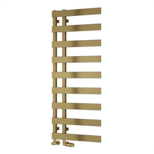  Reina Florina Designer Heated Towel Rail - 1235 x 500mm - Brushed Brass