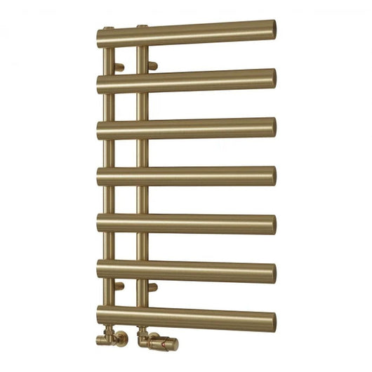  Reina Grace Designer Heated Towel Rail - 780 x 500mm - Brushed Brass