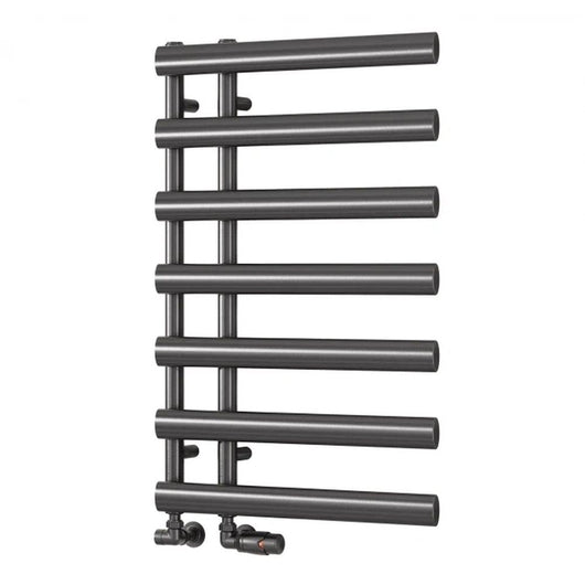  Reina Grace Designer Heated Towel Rail - 780 x 500mm - Brushed Gun Metal