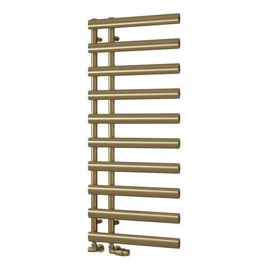  Reina Grace Designer Heated Towel Rail - 1140 x 500mm - Brushed Brass