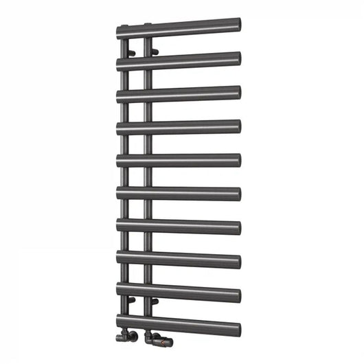  Reina Grace Designer Heated Towel Rail - 1140 x 500mm - Brushed Gun Metal
