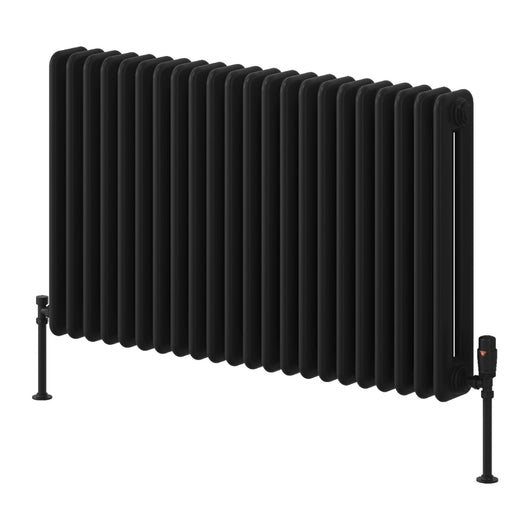  Reina Hedingham Horizontal Designer Column Radiator - 600 x 1000mm - Black