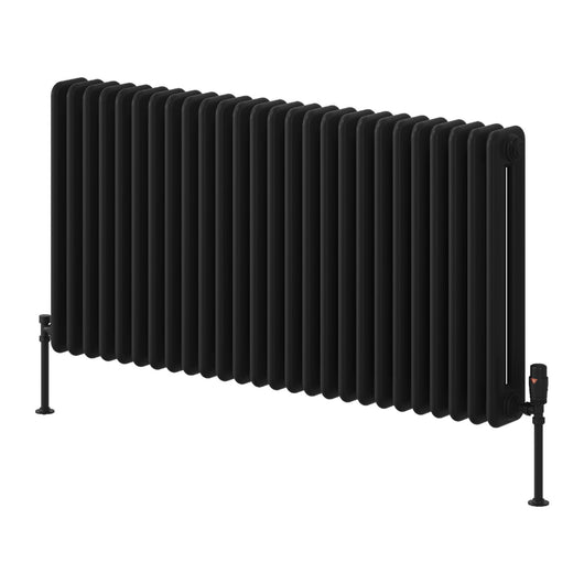  Reina Hedingham Horizontal Designer Column Radiator - 600 x 1175mm - Black