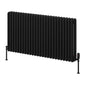 Reina Hedingham Horizontal Designer Column Radiator - 600 x 1175mm - Black - welovecouk
