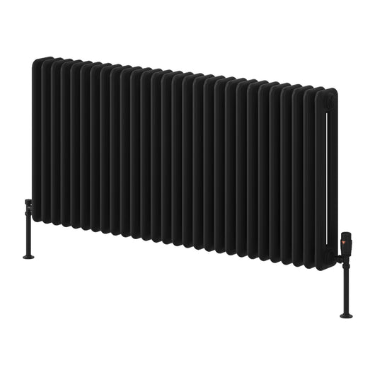  Reina Hedingham Horizontal Designer Column Radiator - 600 x 1265mm - Black