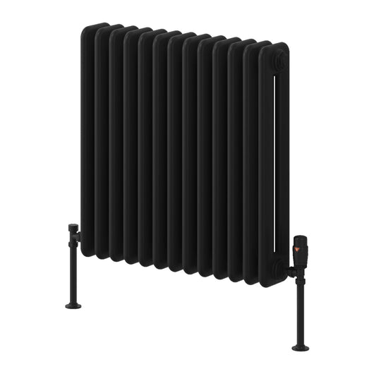  Reina Hedingham Horizontal Designer Column Radiator - 600 x 600mm - Black