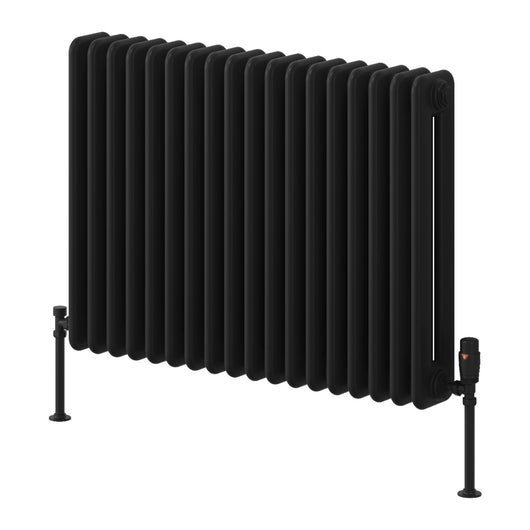  Reina Hedingham Horizontal Designer Column Radiator - 600 x 820mm - Black