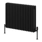Reina Hedingham Horizontal Designer Column Radiator - 600 x 820mm - Black - welovecouk