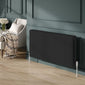 Reina Hedingham Horizontal Designer Column Radiator - 600 x 1265mm - Black - welovecouk