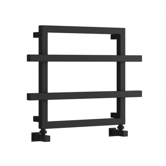  Reina Lago Designer Heated Towerl Rail - 450 x 600mm (2 Towel Bars) - Black