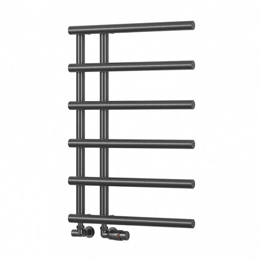  Reina Matera Designer Heated Towerl Rail - 722 x 500mm - Brushed Gun Metal
