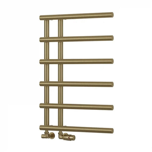  Reina Matera Designer Heated Towerl Rail - 722 x 500mm - Brushed Brass