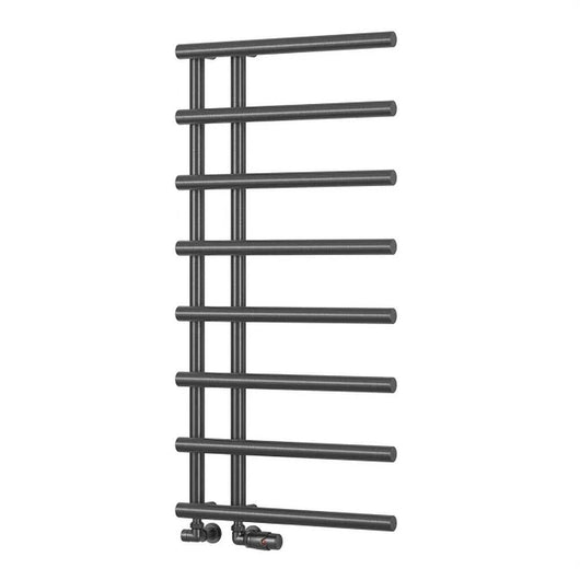  Reina Matera Designer Heated Towerl Rail - 998 x 500mm - Brushed Gun Metal